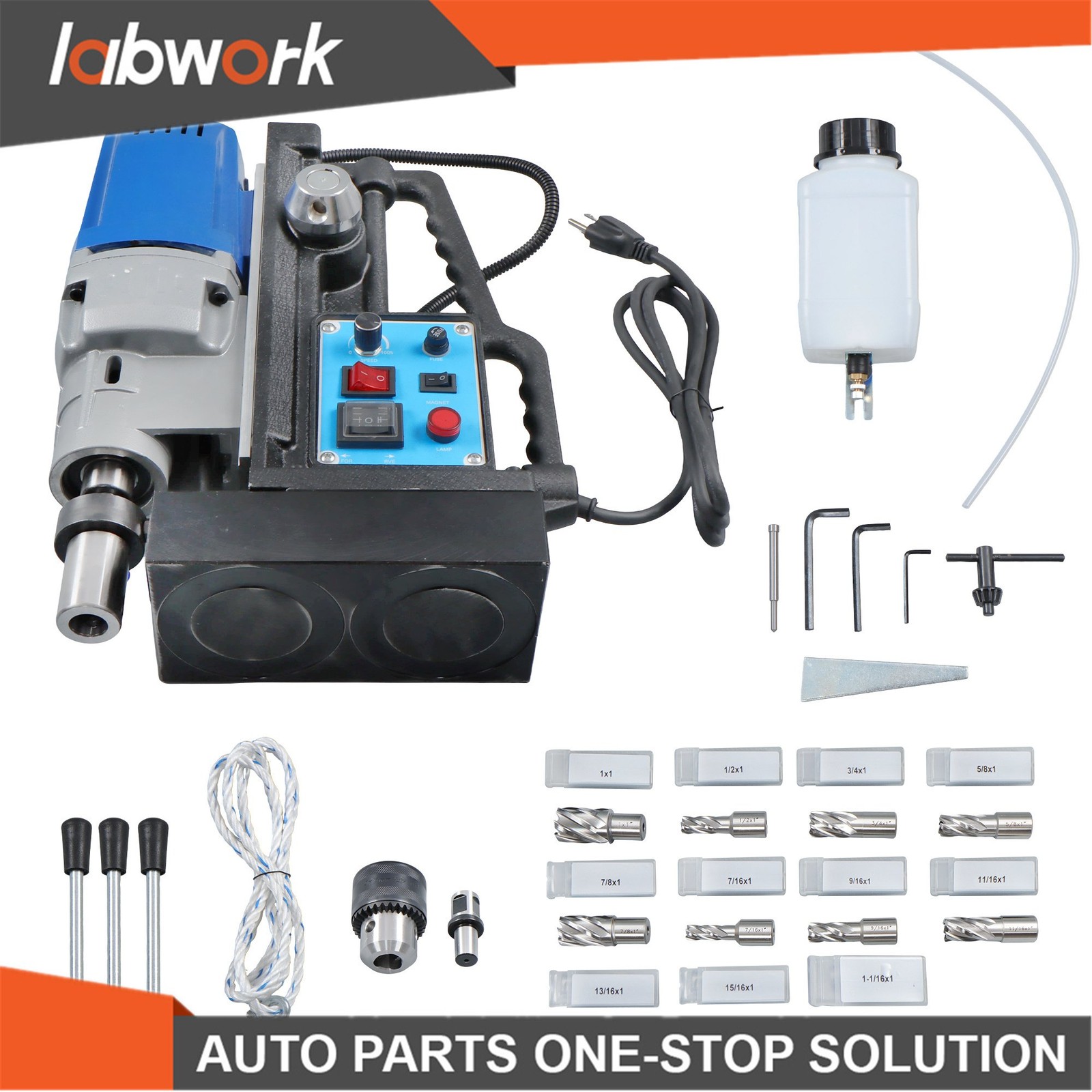 Labwork 1950W Magnetic Drill Press with 2″ Dia 13900N &11 Pcs Drill Bits
