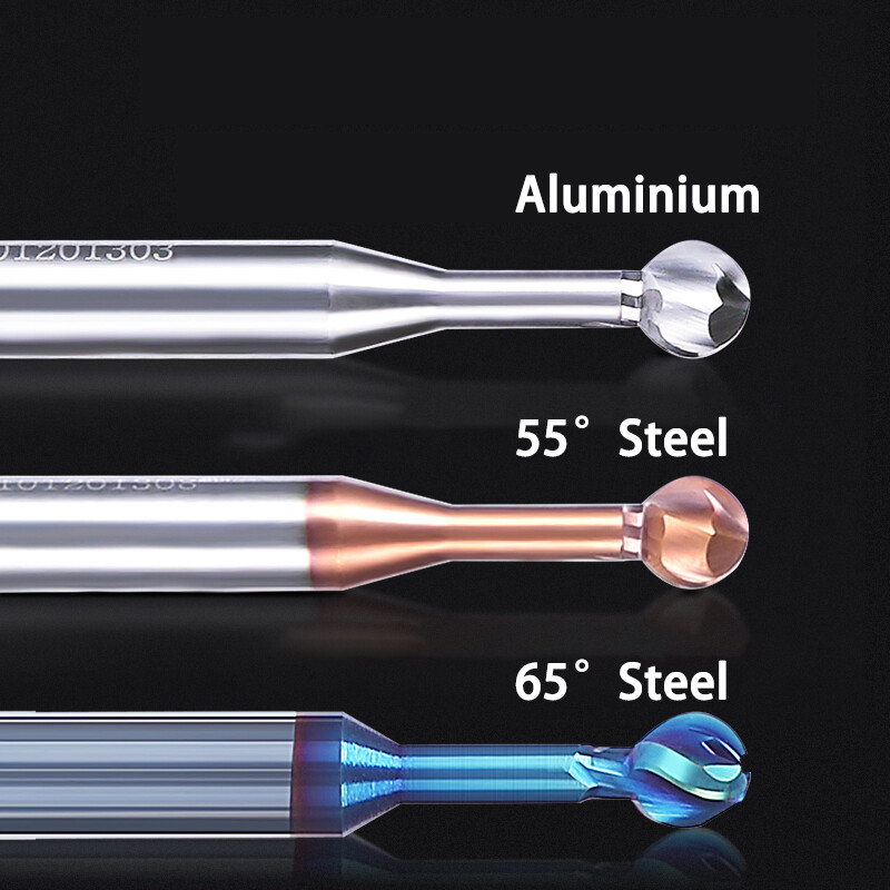 R2mm – R6mm Nano Coated Solid Carbide Ball Nose End Mill Lollipop Cutter CNC New
