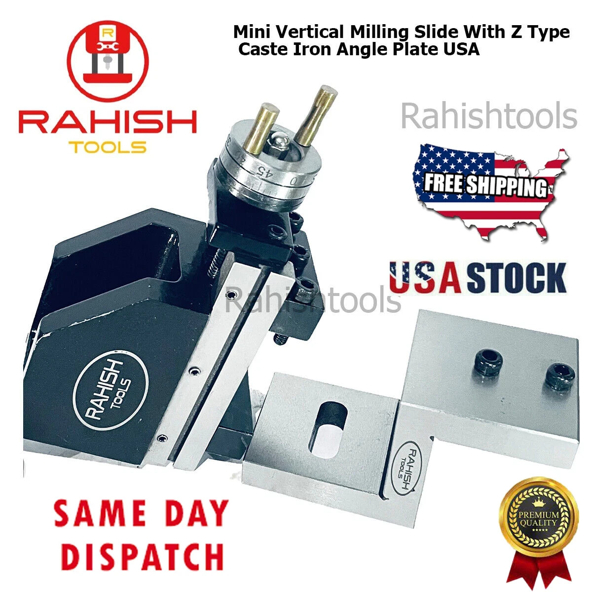 New Mini Vertical Milling Slide With 50mm Z Type Caste Iron Angle Plate USA