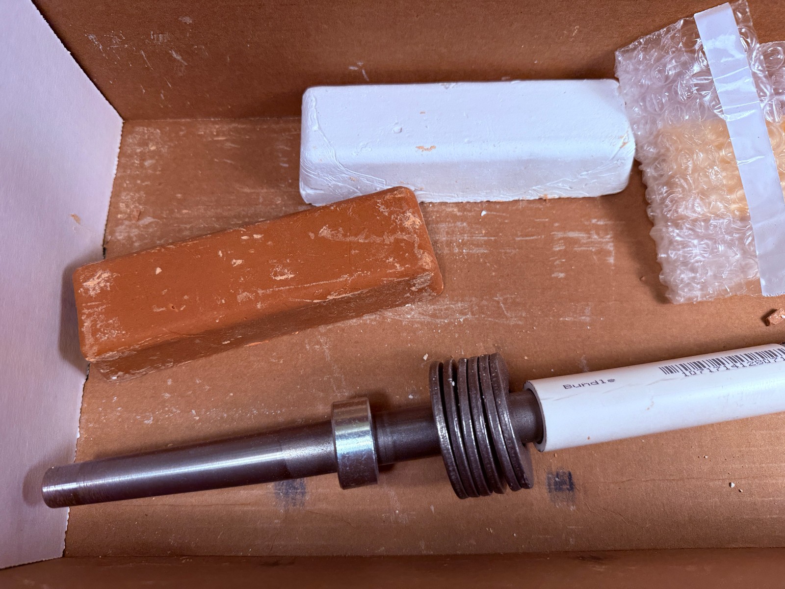 In Box Beall 3 On Lathe Buffing Mandrel 2MT Wood Buff Buffing System Tripoli Wax