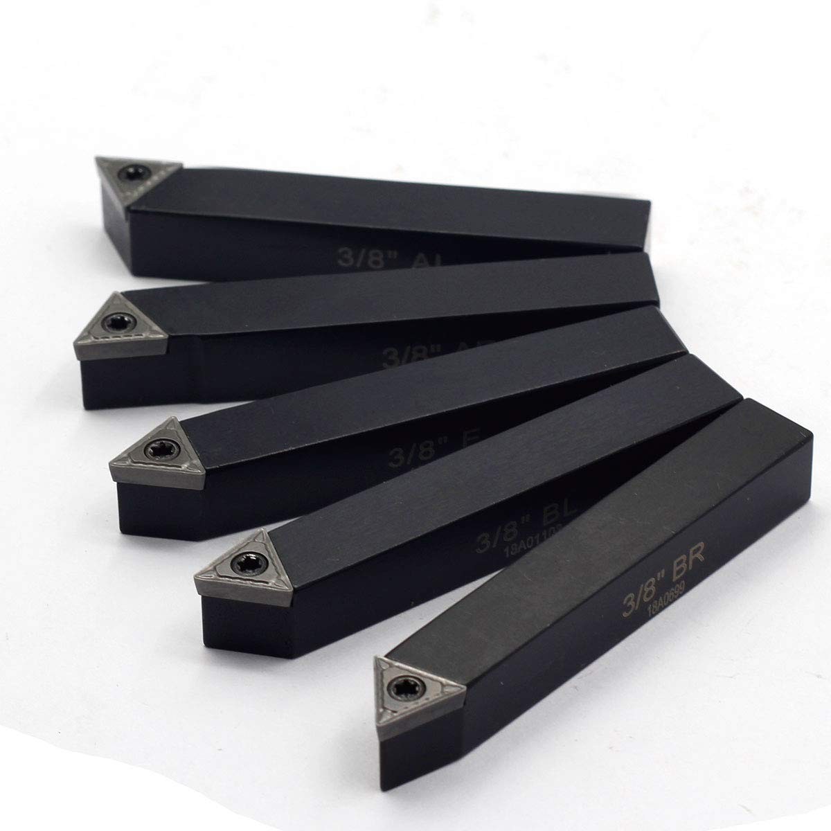 5 PCS 3/8 Inch Mini Indexable Carbide Lathe Turning Tool Holder Inserts Bits