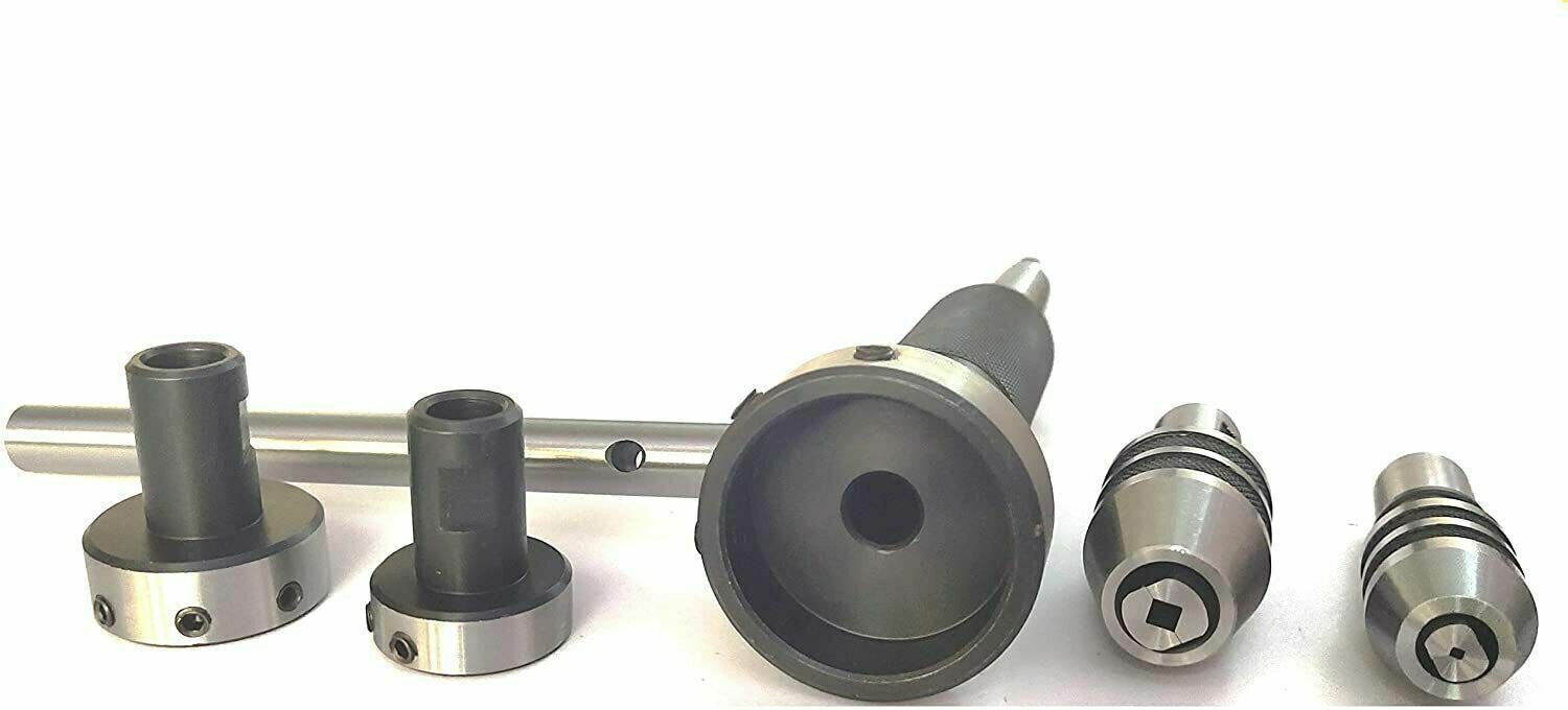 Lathe Tailstock Tap & Die Holder Kit MT3 Shank Threading Tapping Set Wooden Box