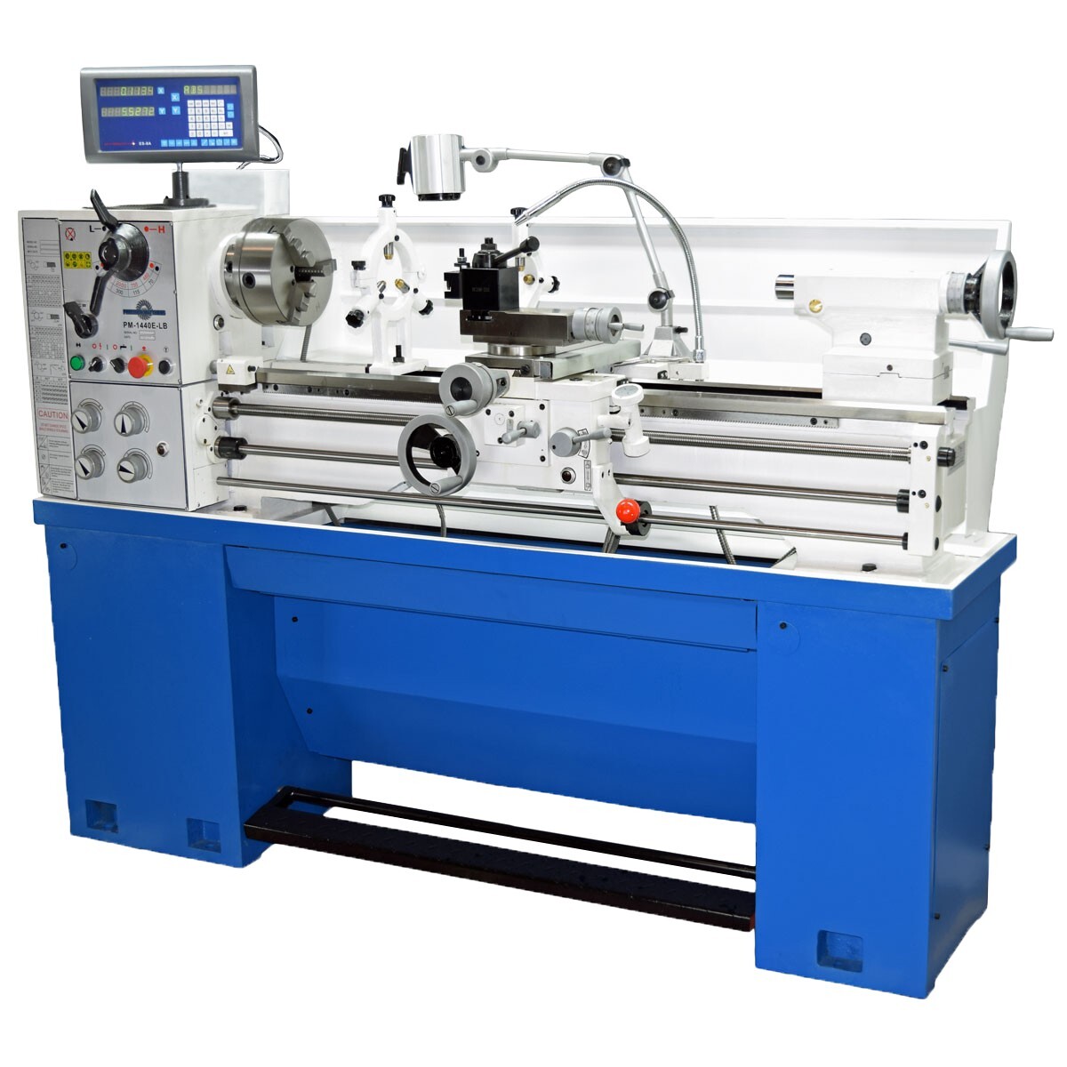 PM-1440E-LB Precision Metal Lathe w/2 Axis DRO! Cast Iron Base!! Free Shipping!