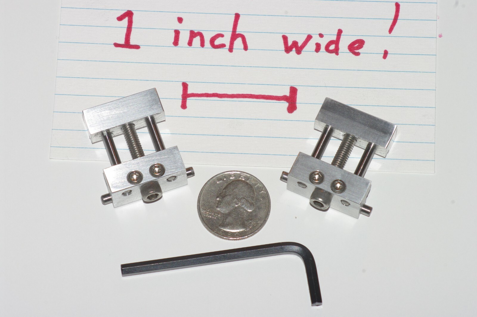 SET OF 2 ADJUSTABLE LOW PROFILE VISE STOPS WITH WRENCHES MACHINIST TOOL