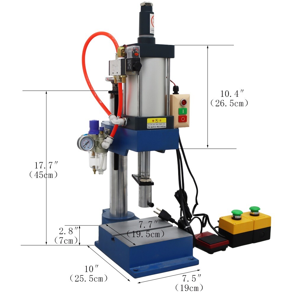 1100lbs Pneumatic Punching Machine Stroke 2″- 4 ” Hole Press Bending Forming