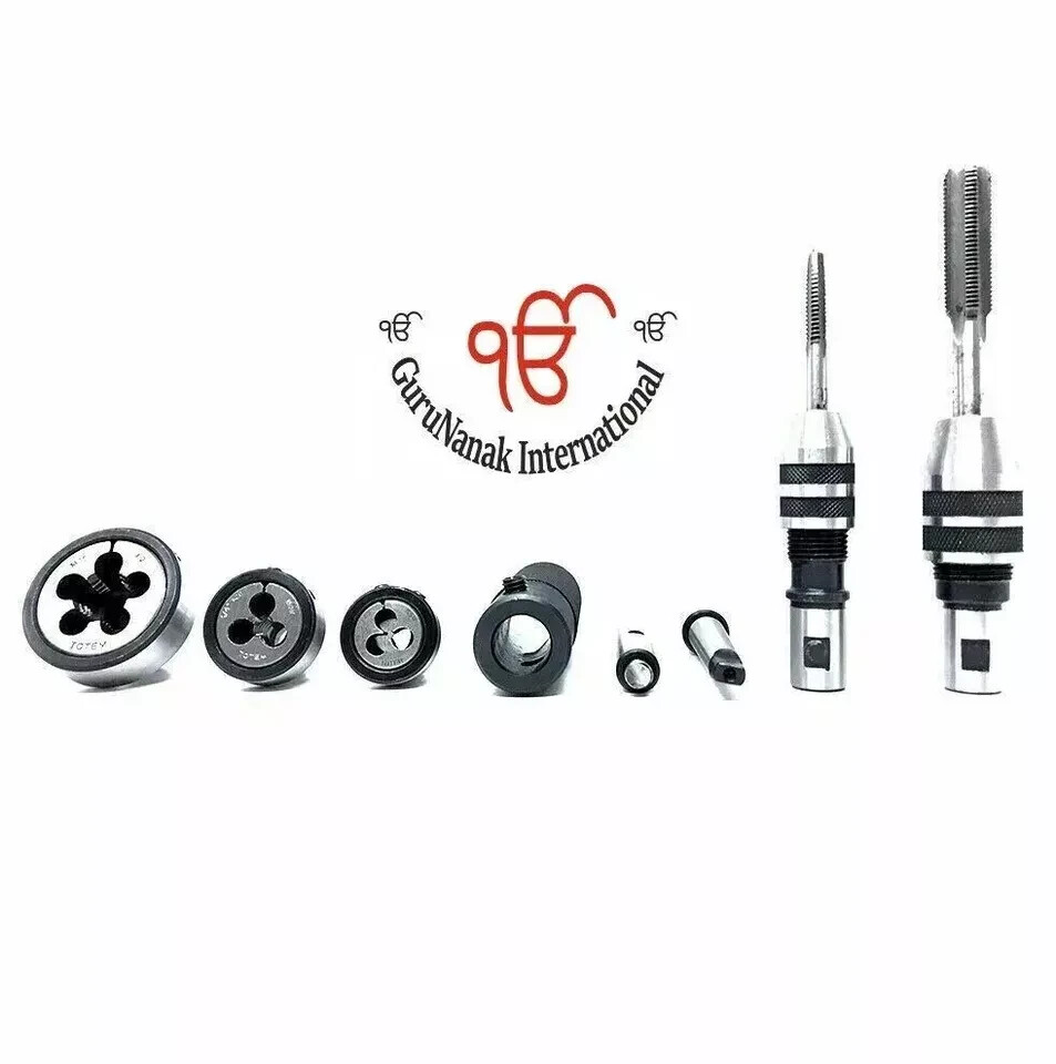 Lathe Tailstock Tap And Die Holder Set MT3 Shank Threading Tapping Kit 8 Pc Set