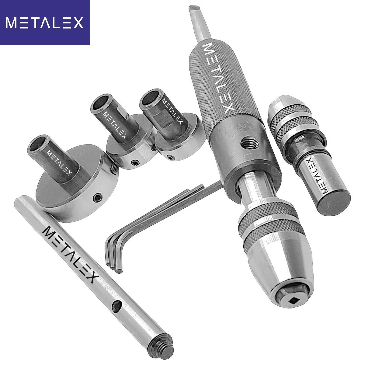 Lathe Tailstock Tap And Die Holder Set MT3 Shank Threading Tapping Kit 8 Pcs USA