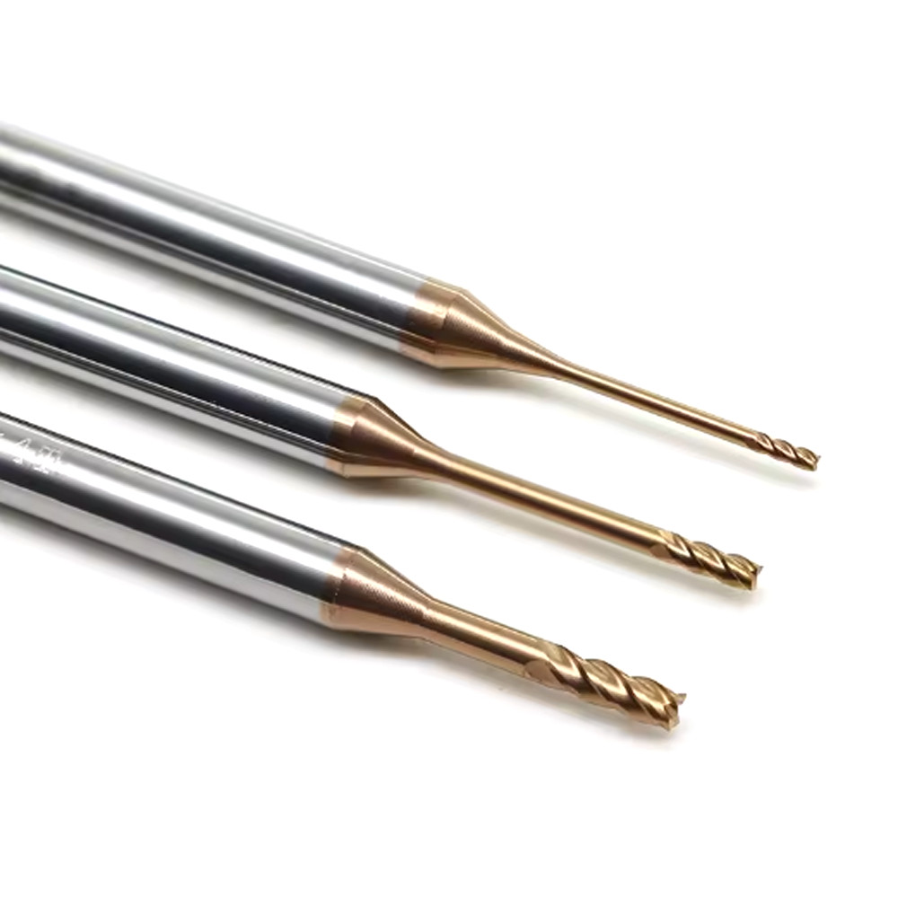 HRC60 Carbide Micro Diameter End mill Bit 1mm to 3mm Long Neck Milling Cutter