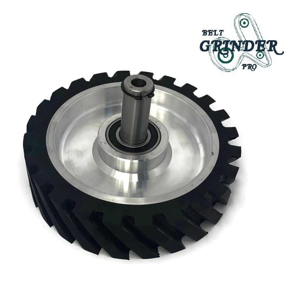 8″ Belt Grinder Contact Wheel Serrated Rubber With 5/8 inch bore