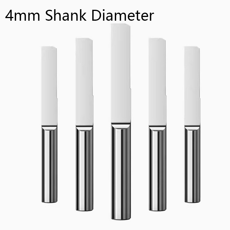 4mm Shank Solid Carbide End Mill Engraving Tool Single Flute 63HRC For PVC MDF