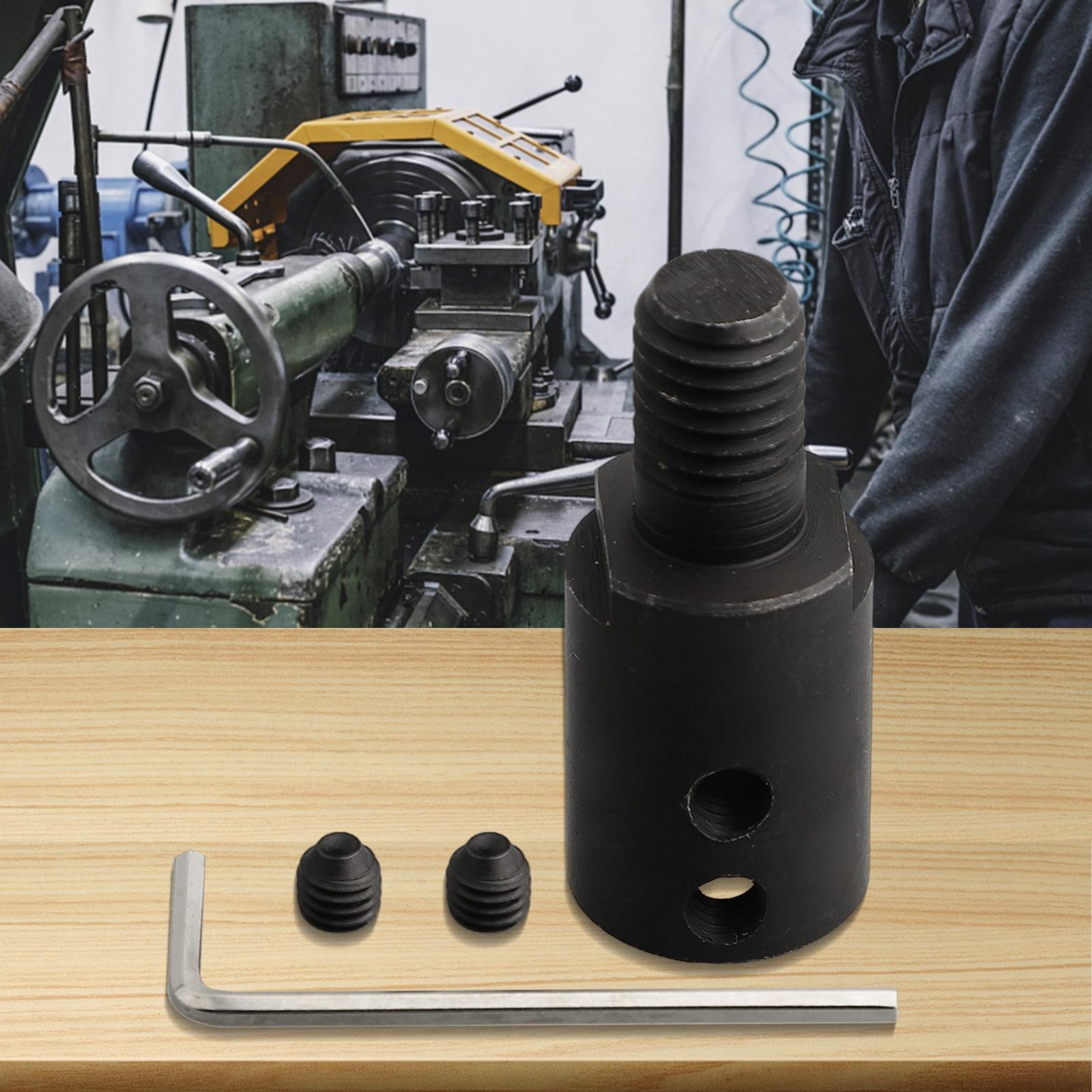 Black/Silver Shaft Motor Coupling Socket Adapter for Saw Blade Grinding