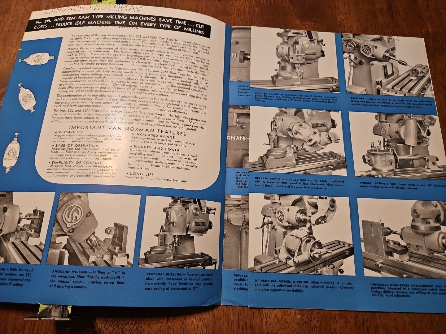VAN NORMAN RAM TYPE MILLING COMPANY 22L & 22M COMPANY CATALOG
