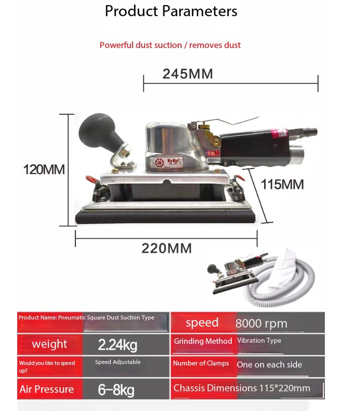 TR-3301 Industrial-Grade Rectangular Pneumatic Grinder Heavy-Duty Polisher