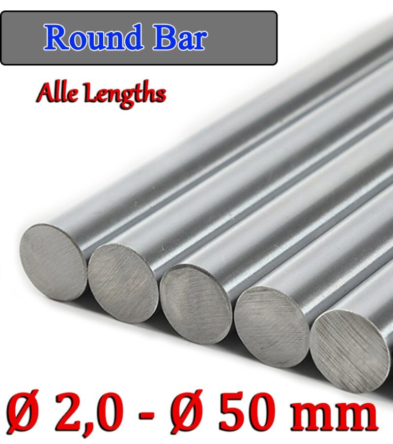 Bright Mild Steel Ø4 – Ø50mm Round Bar Solid Metal Rod – Various Lengths