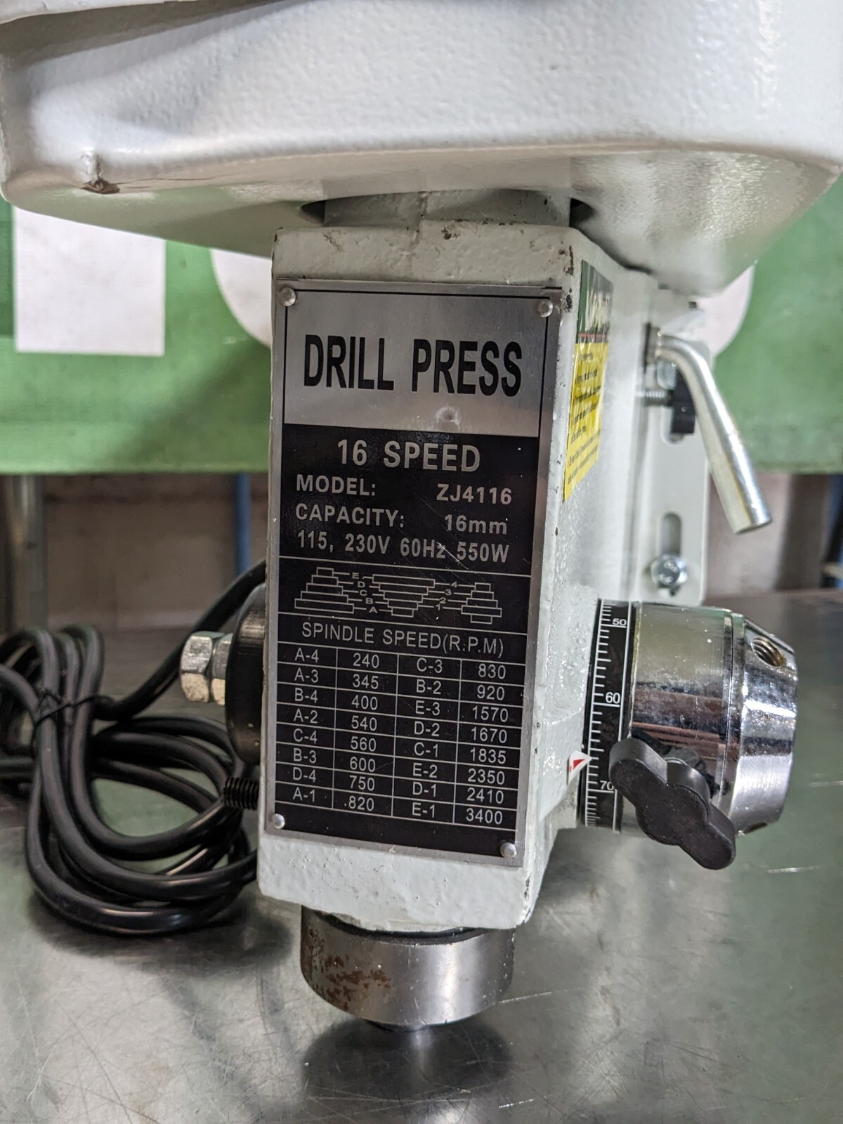 Enco Step Pulley Drill Press 13" Swing 16-Speed 250 – 3100 RPM 115v Parts/R
