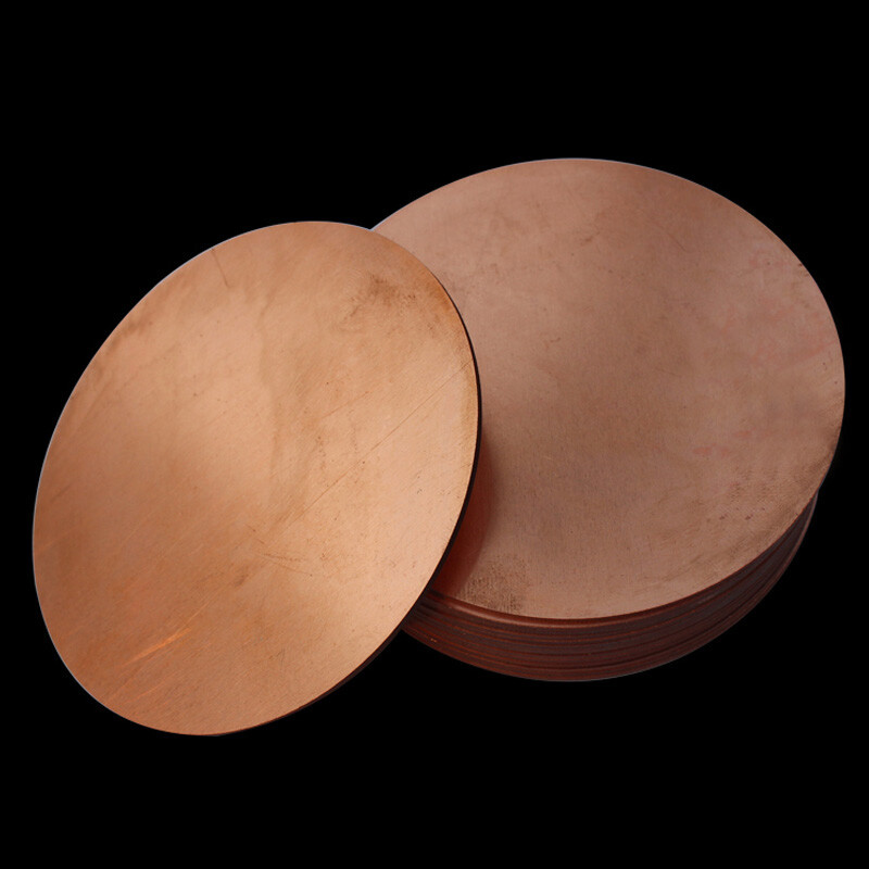 Solid Pure Copper Discs Blank Round Plate Metal Sheet 50-200mm OD 0.8-3mm Thick