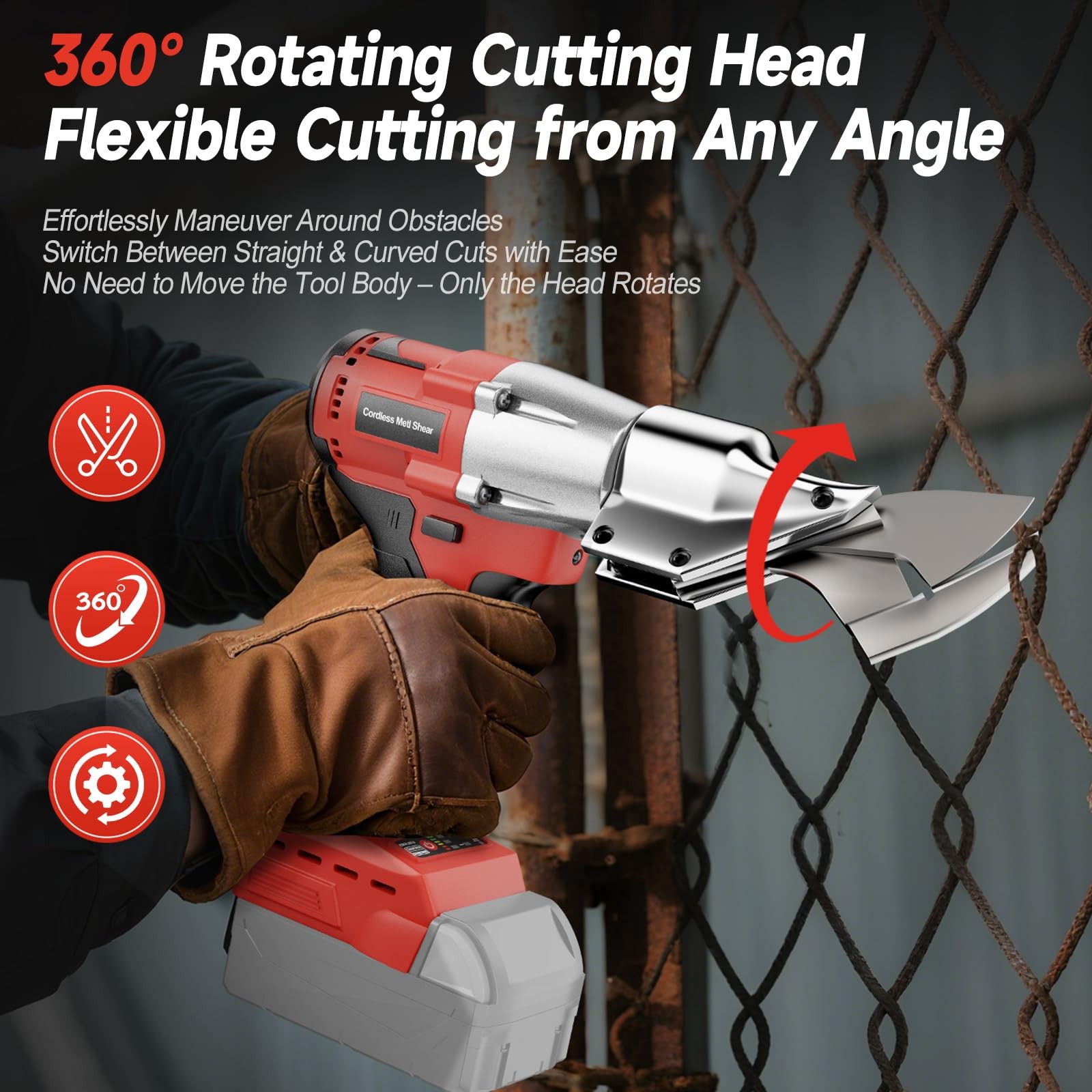 Cordless Metal Shears Compatible with Milwaukee 18V Battery, Brushless Motor …