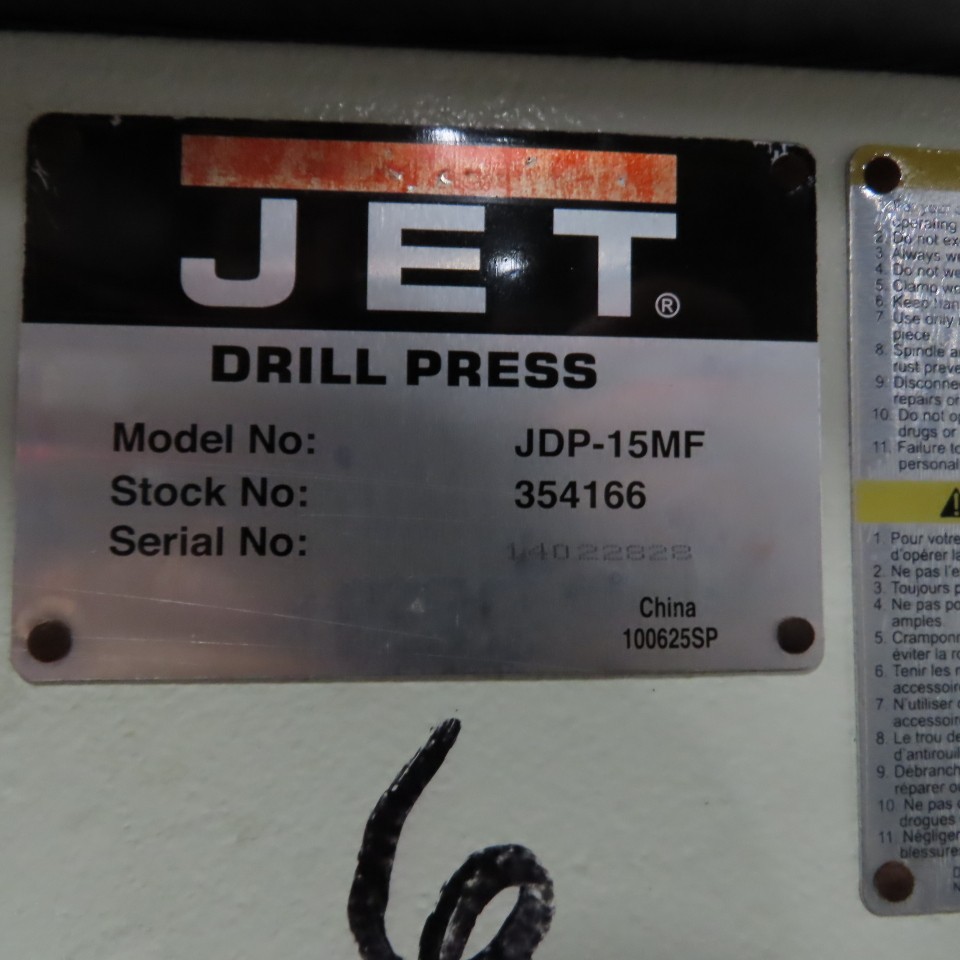 JET JDP-15MF 3/4HP 15′ Floor Drill Press 115/230V 1Ph 1720RPM