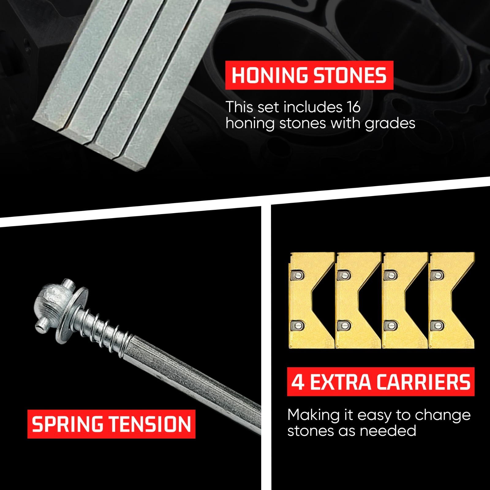 New Cylinder Engine Hone Kit 3 1/2″ To 6 1/2″ Honing Machine + 4 Set Stones USA