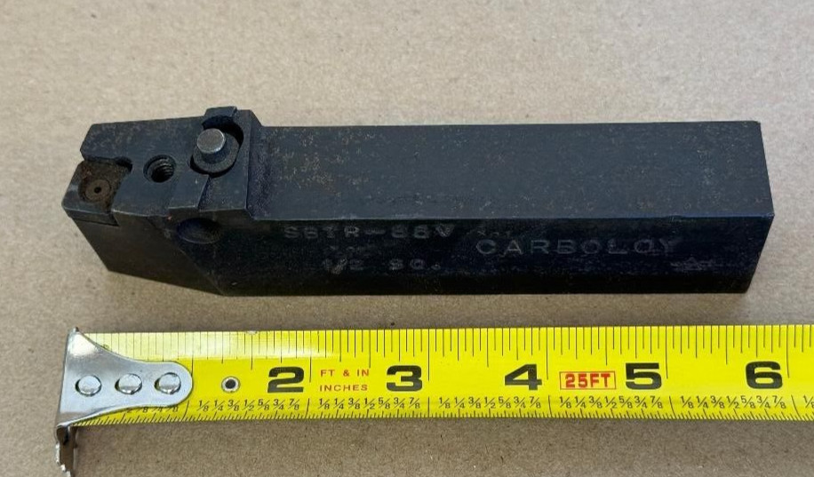 CARBOLOY INDEXABLE LATHE TOOL HOLDER PN SBTR-85V 1/2 SQ, 6″ OAL 1″X1.25″ SHANK