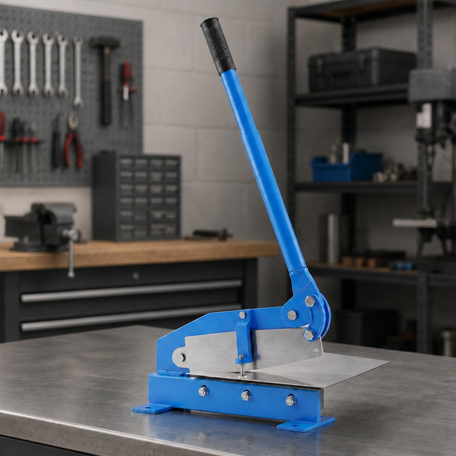 12in Mounting Benchtop Manual Hand Plate Shear Cuts Sheet Metal, Rebar