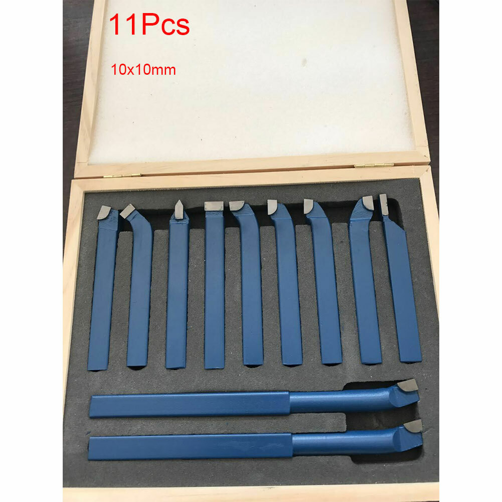 11Pcs 2/5” Carbide Metal Tool Knife Set for Mini Lathe Cutting Turning Tools