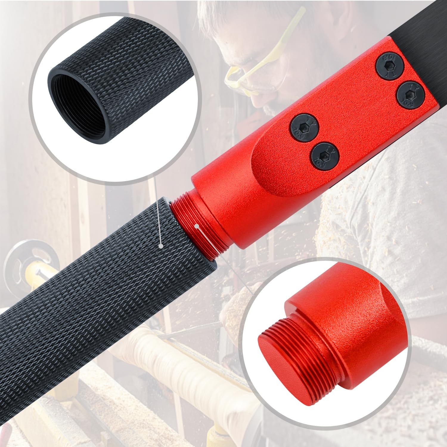 Woodturning Parting Tool,Durable Wood Lathe Tools 65Mn Steel Blade, Aluminum …