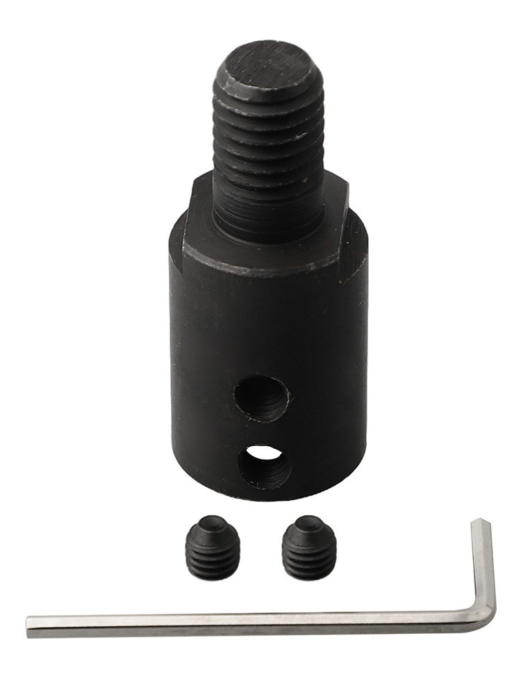 Black/Silver Shaft Motor Coupling Socket Adapter for Saw Blade Grinding