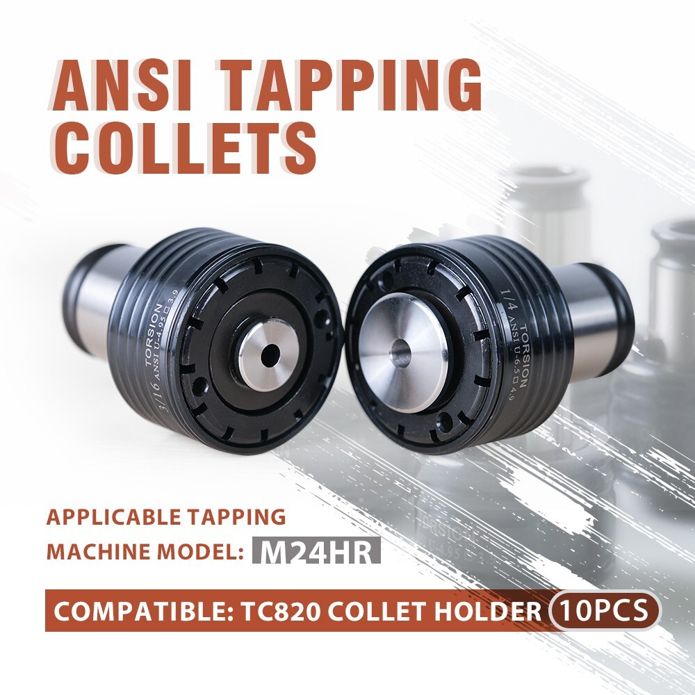 US Stock 10PCS TC820 ANSI Collets Tap Torque Collet for M24HR Tapping Machine