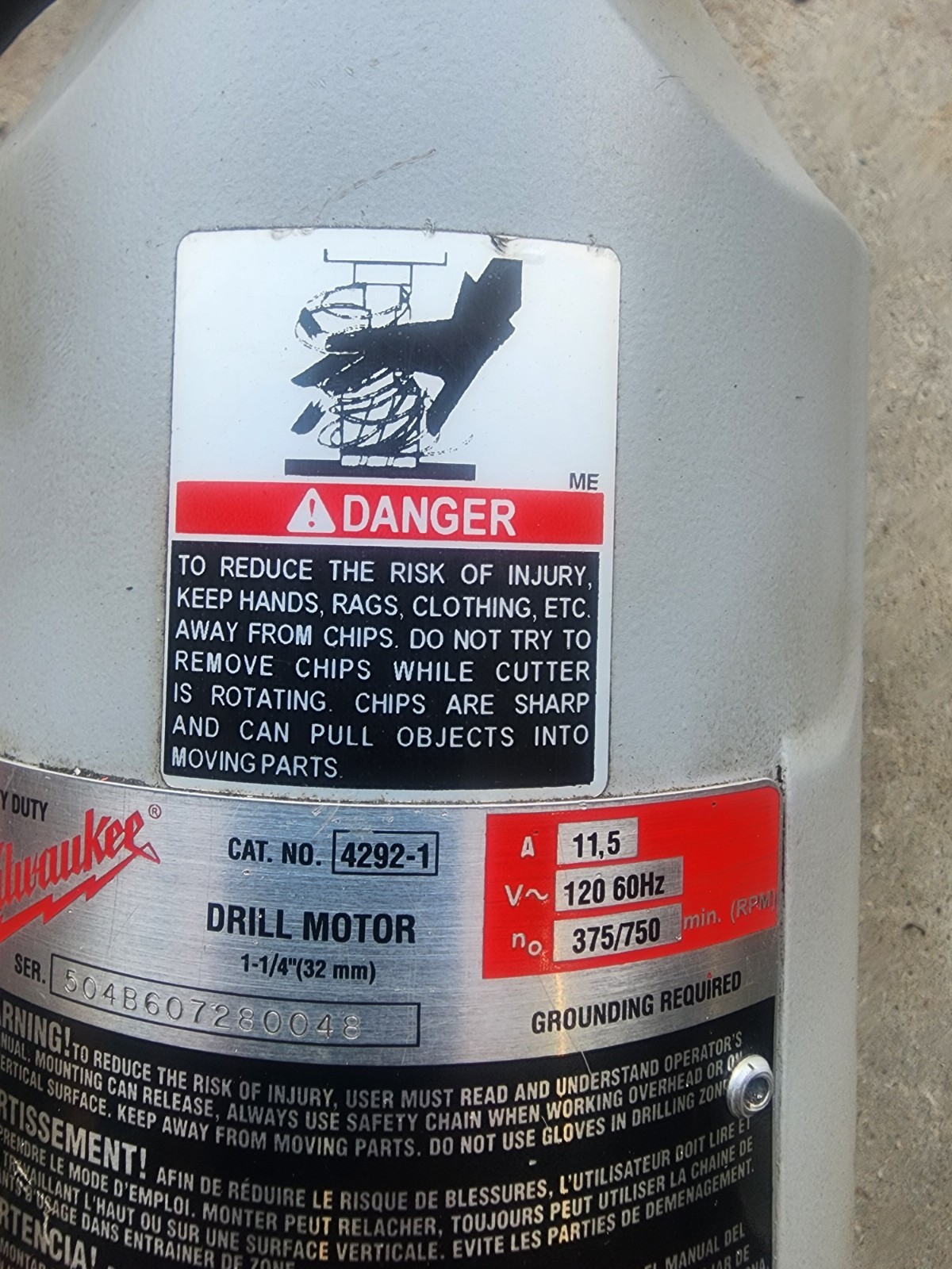 Milwaukee 4292-1 Electromagnetic Two-Speed Mag Drill Motor Morse Taper Collet.