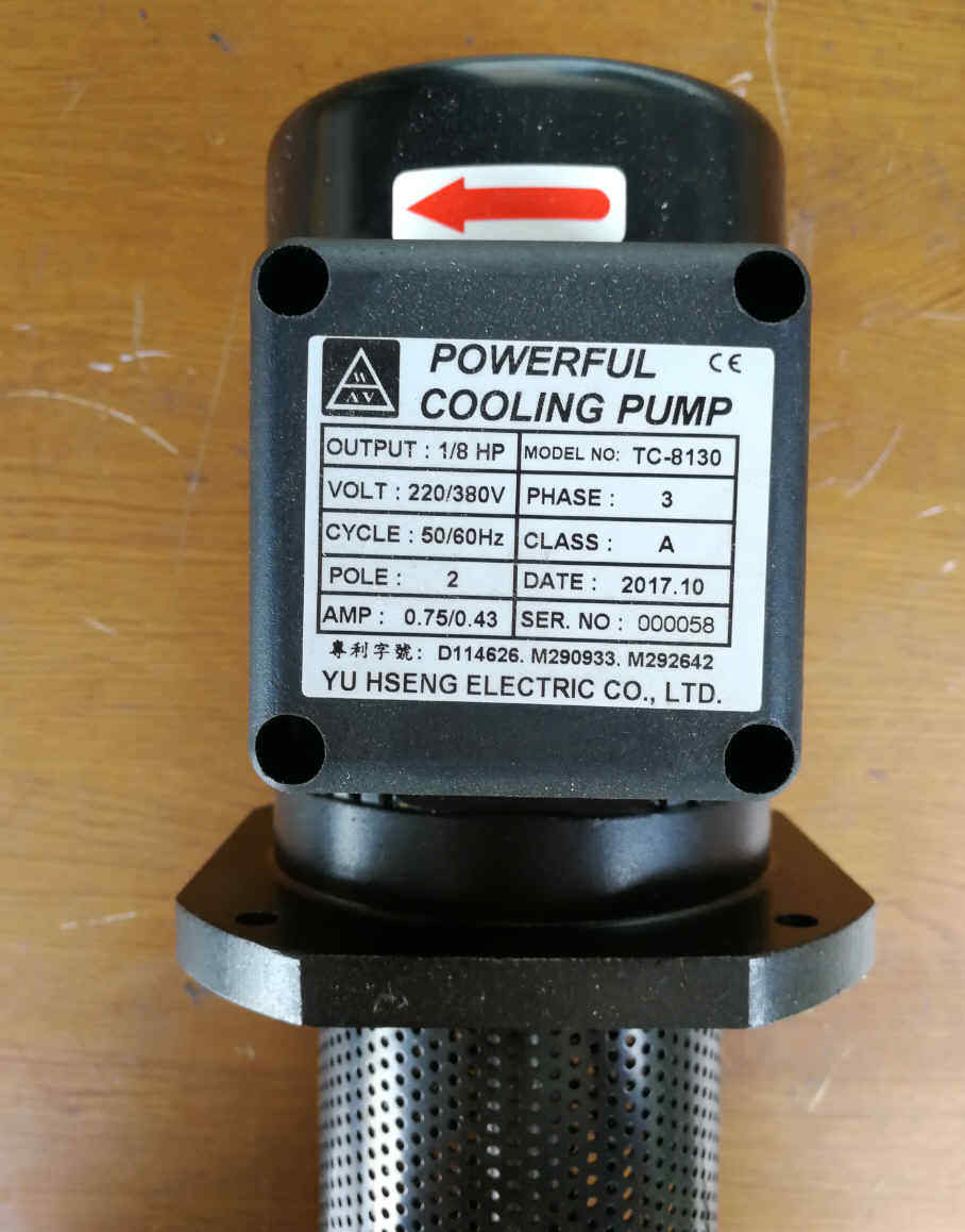 1/8 HP Coolant Pump shaft 130mm 5″, 110/120/220/240/440/480/575V, Lathe Saw Mill