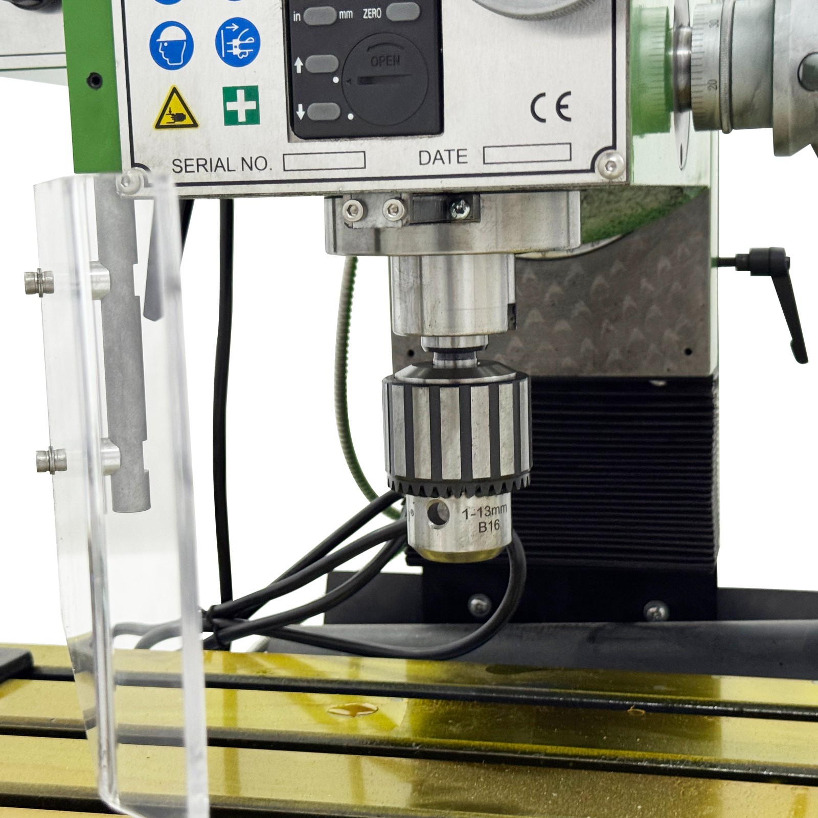 Heavy-Duty Cast Iron Milling Machine SM32V 110V 1.5KW Brushless R8 Taper 3-Axis