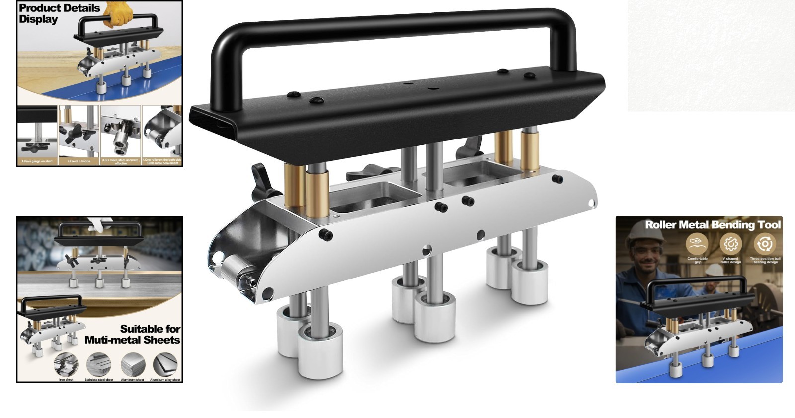 Durable 3 Station Roller Bender for Precise Metal Roofing Bends – 0-90° Angles