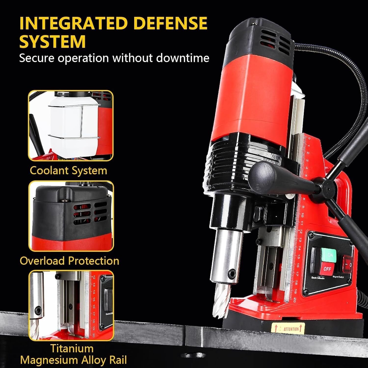 Magnetic Drill Press 1100W 1.6″ Mag Drill Press Electric Drilling Machine 550RPM