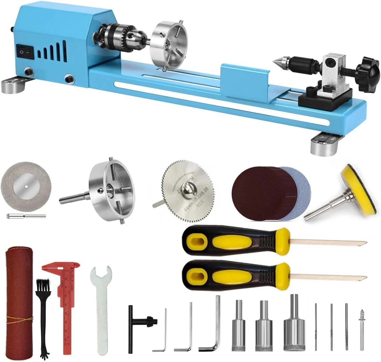 Versatile Wood Lathe for Hobbyists – 7 Speed Professional Mini Lathe Machine