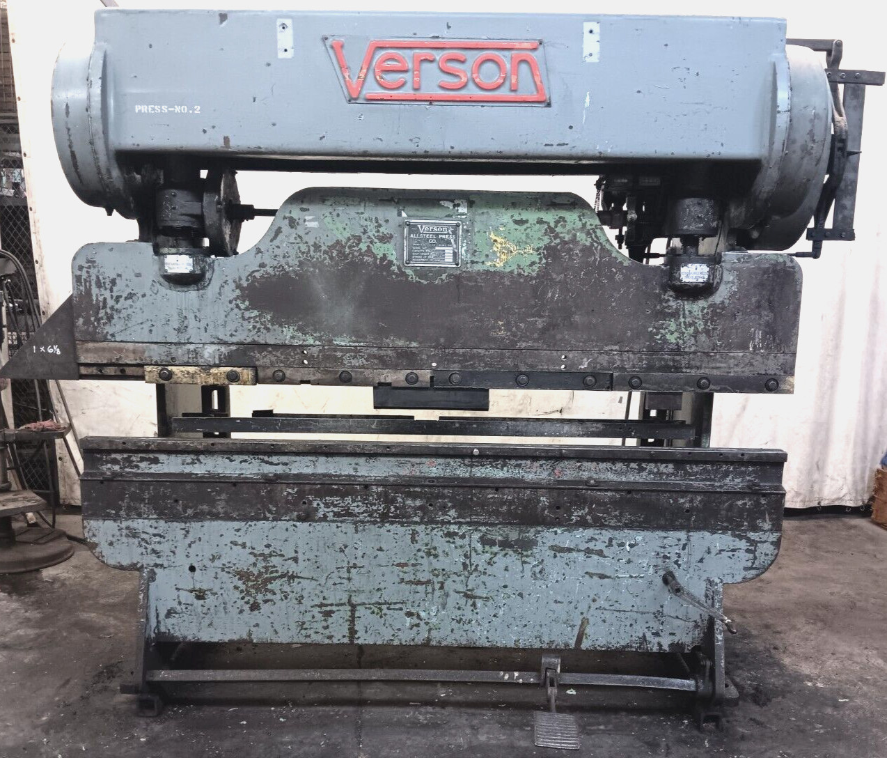 ALL STEEL PRESS CO. VERSON 50 TON PRESS BRAKE MOD. 2078-50 SERIAL NO. 15310-2078