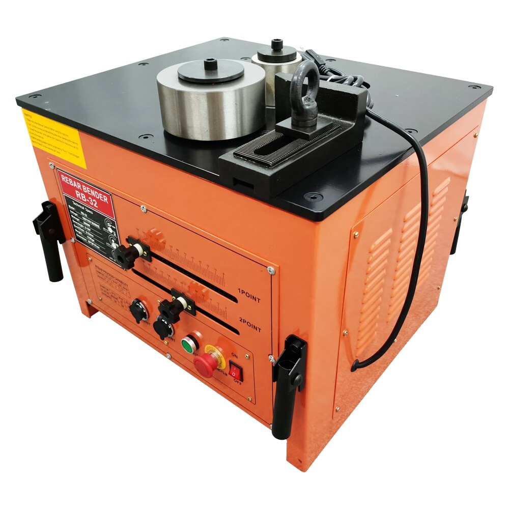 RB-32 Electric Rebar Bender Bending Machine 0-180° Bench Steel Rod Bender 110V
