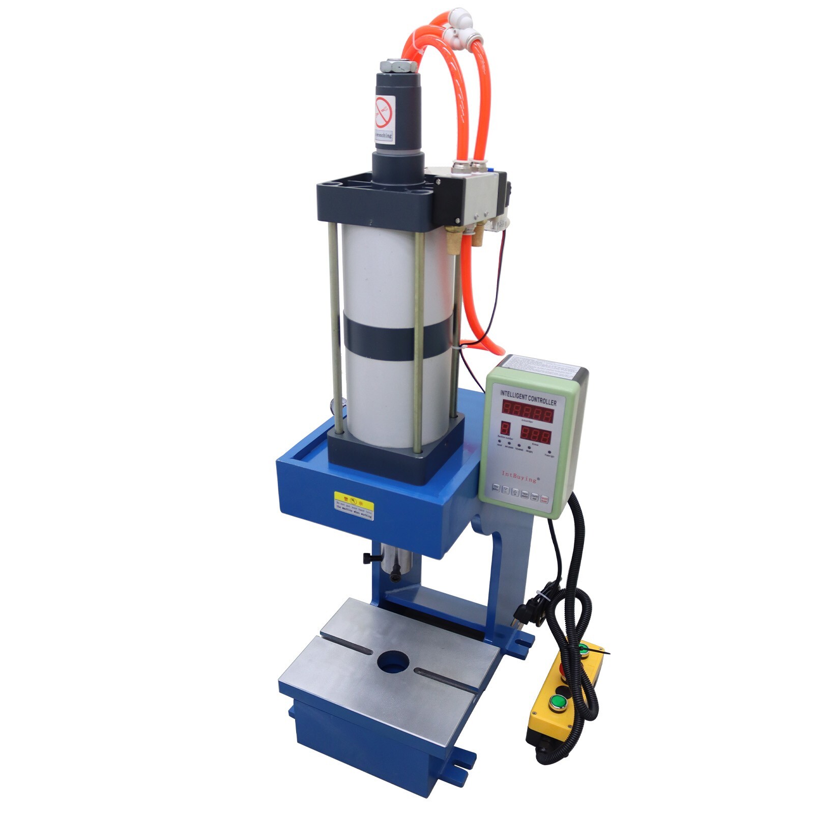 110V 3306lb 1.5T Pneumatic Punch Press Machine for Sheet Metal w/Digital Display
