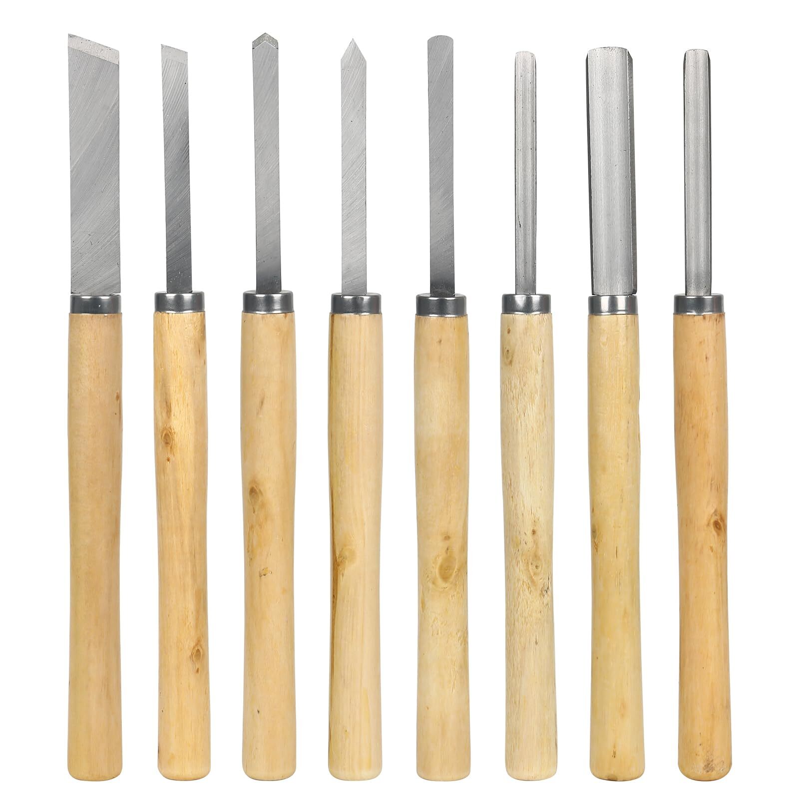 8Pcs Professional Wood Lathe Chisel Set, Turning Tools for Beginners & Pros
