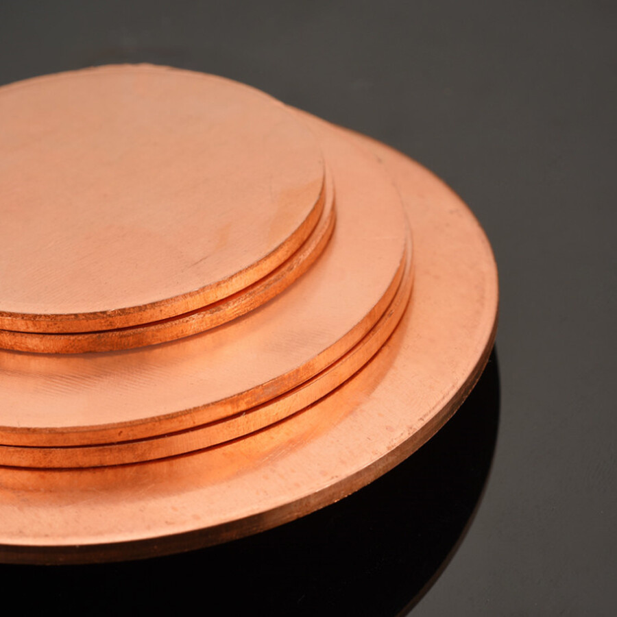 Copper Discs Round Sheet Plate Dia 50/100/150/200mm, Thick 0.8/1/1.5/2/2.5/3mm