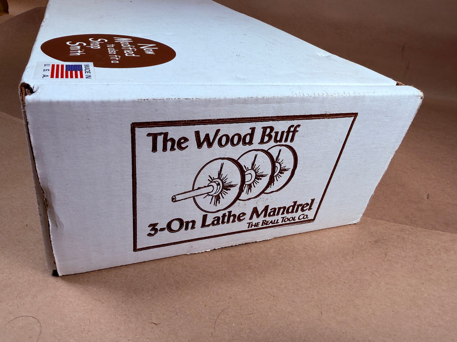 In Box Beall 3 On Lathe Buffing Mandrel 2MT Wood Buff Buffing System Tripoli Wax