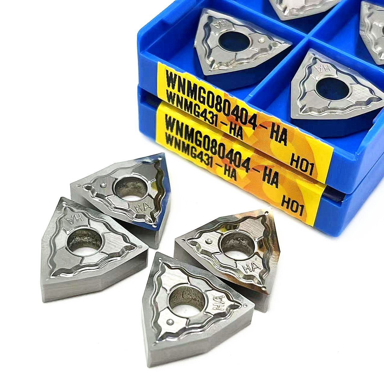 10pcs Carbide Insert Aluminum Lathe External Turning Tool WNMG080402/408/404 H01