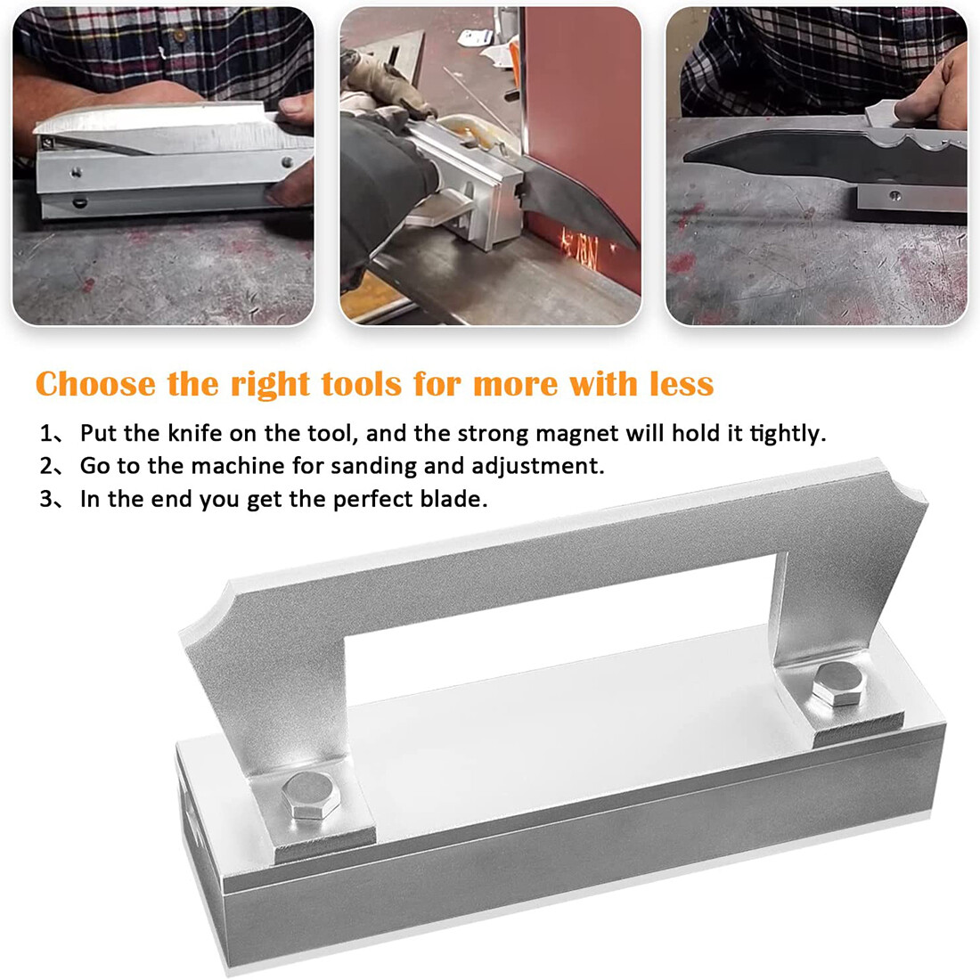 Magnetic Bevel Jig for Grinding & Sharpening Metal Knife Making Welders