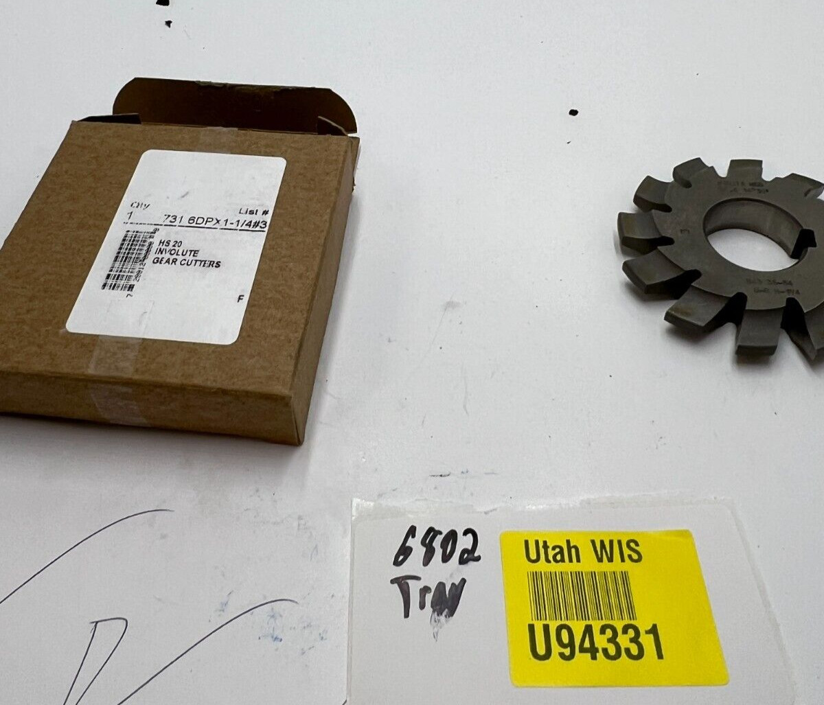 Hanita HS 20 Involute Gear Cutters 731 6DPX1-1/4#3