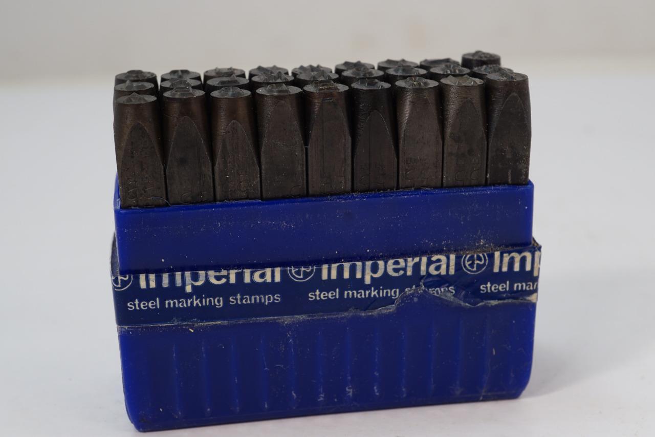 NOS Premium BRITISH Quality IMPERIAL Machinists 7/32″ Steel Letter Stamp Set