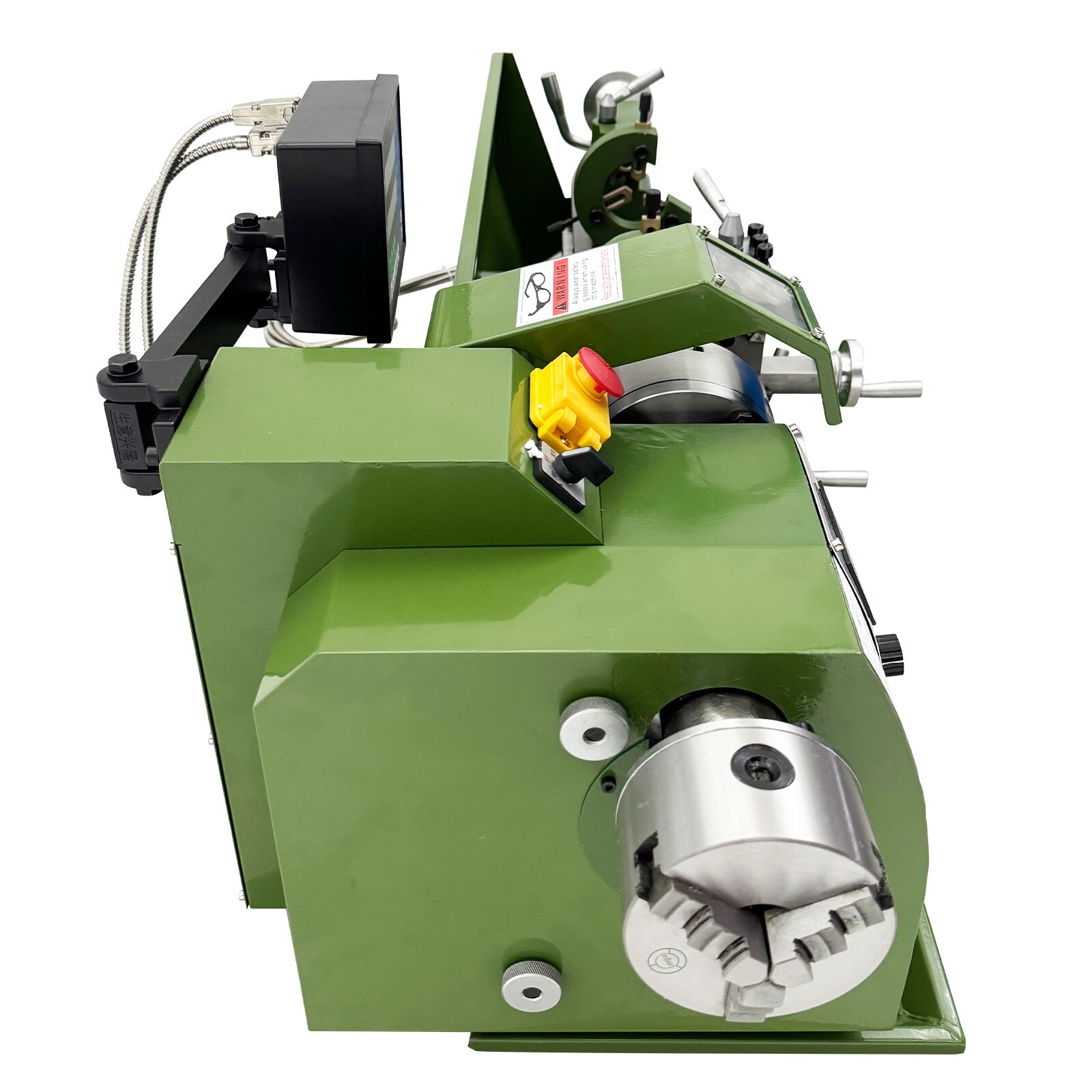 110V 1100W 8″*29.5″ Double Chuck Precision Metal Bench Lathe with Grating Ruler