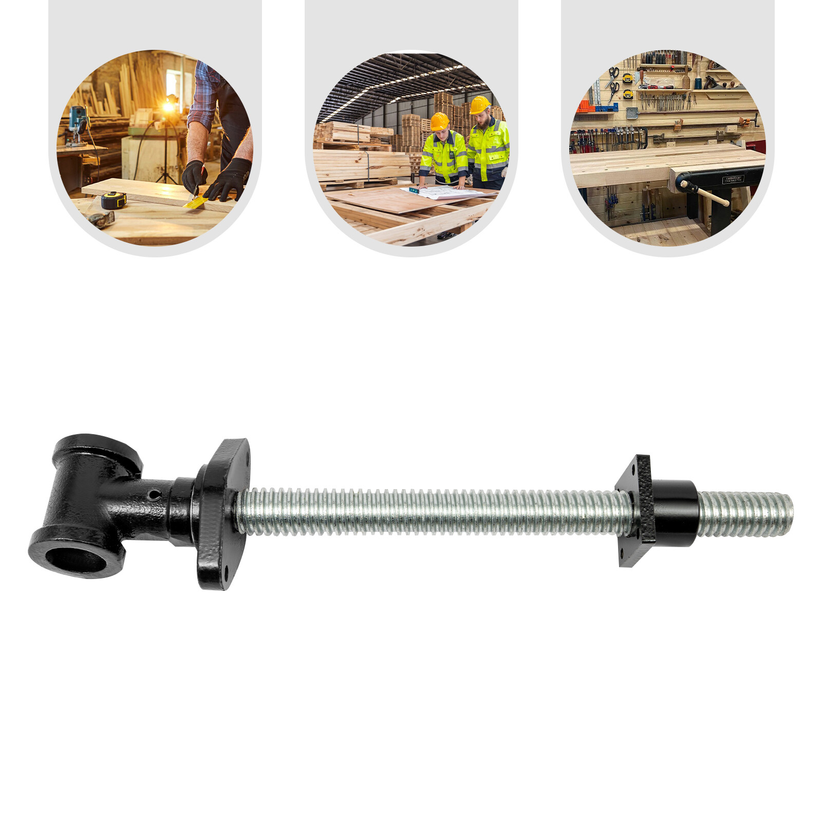 Black 1.1*13in DIY Vise Tool Vise Screw Workbench Vise Screw For Wood Materials