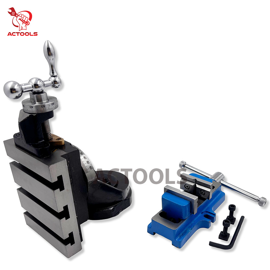 Self Centering Vice 2″ 50mm With Vertical Milling Slide Swivel Base 4″x5″ USA