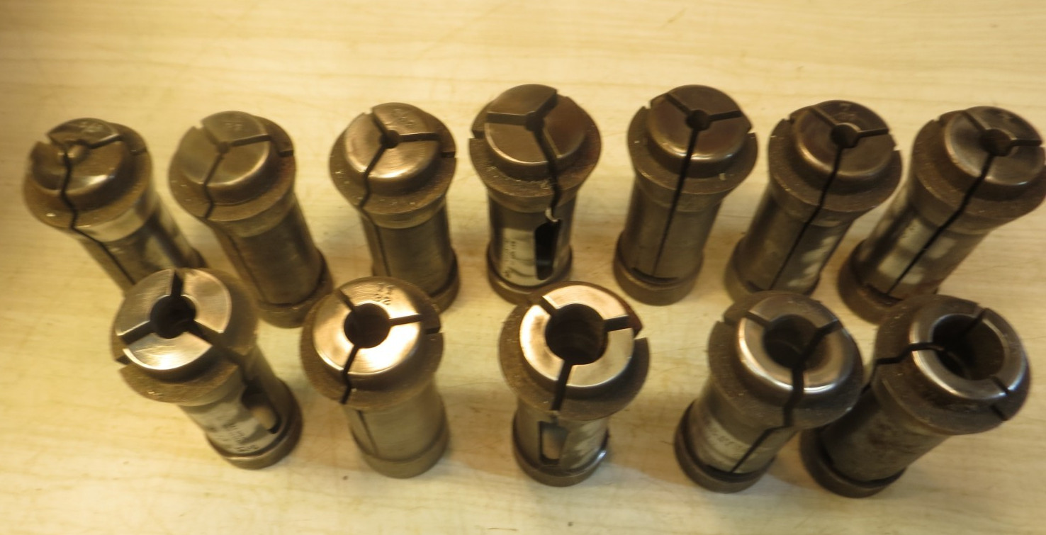 QTY 12 B&S #10 ROUND COLLETS FOR BROWN AND SHARPE SCREW MACHINES
