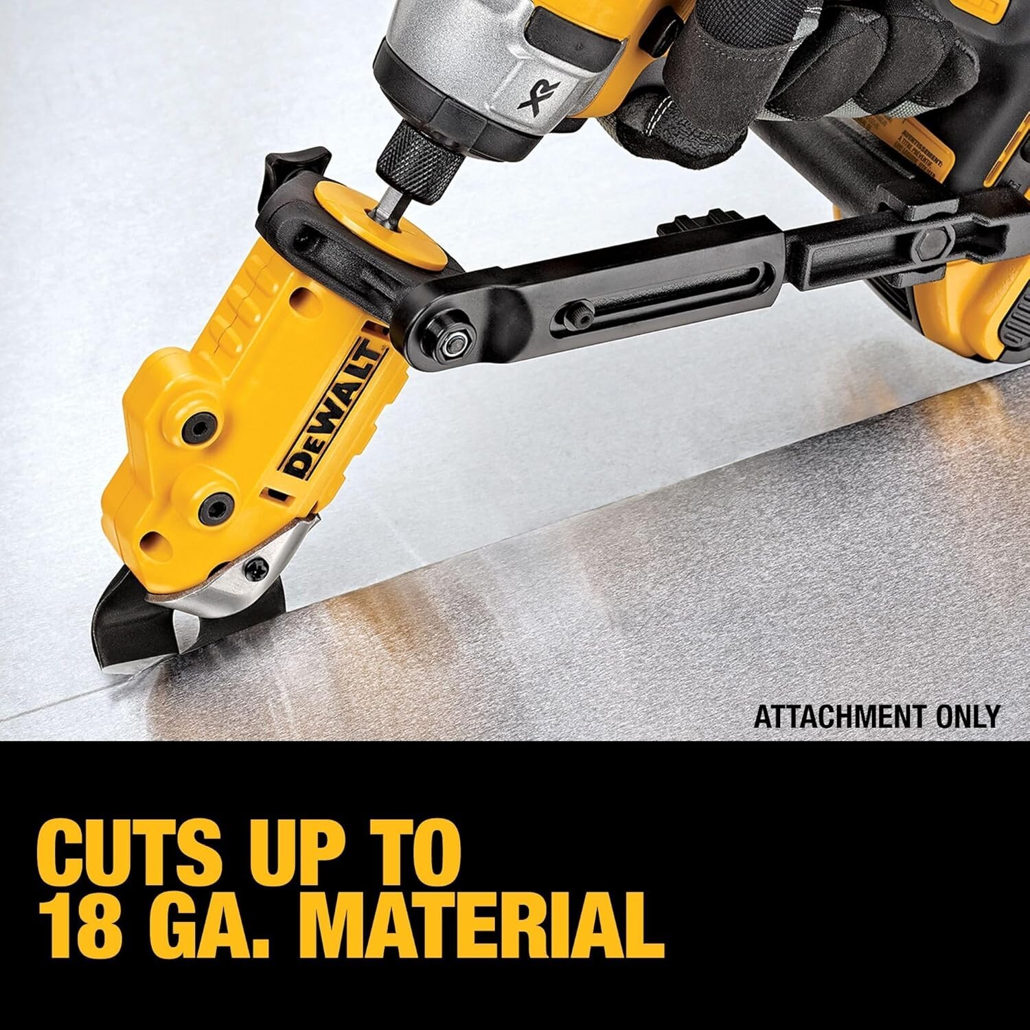 Metal Shear/Cutter Drill Attachment,360 Degree Pivoting Head, Cuts 18GA Material